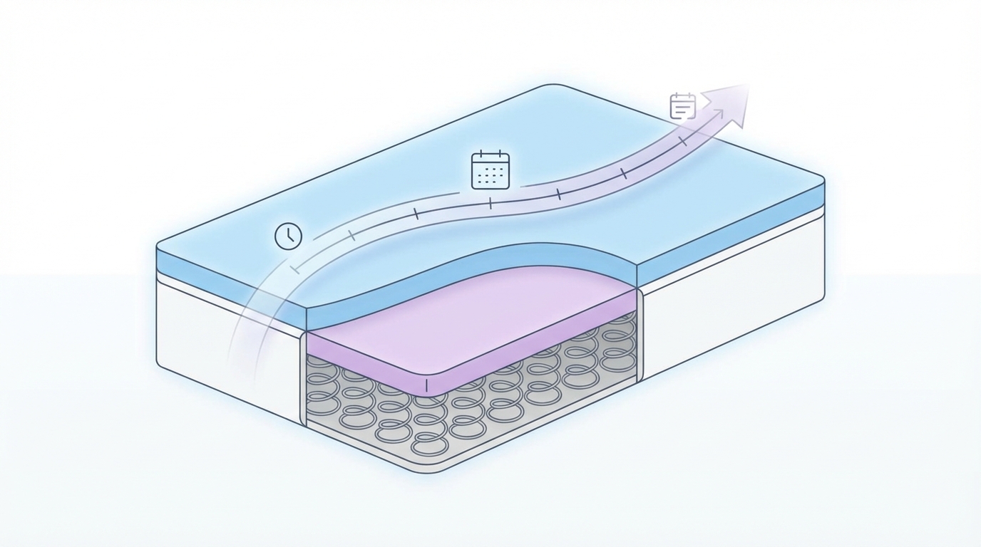 Infographic showing how often should you replace your mattress construction and layers