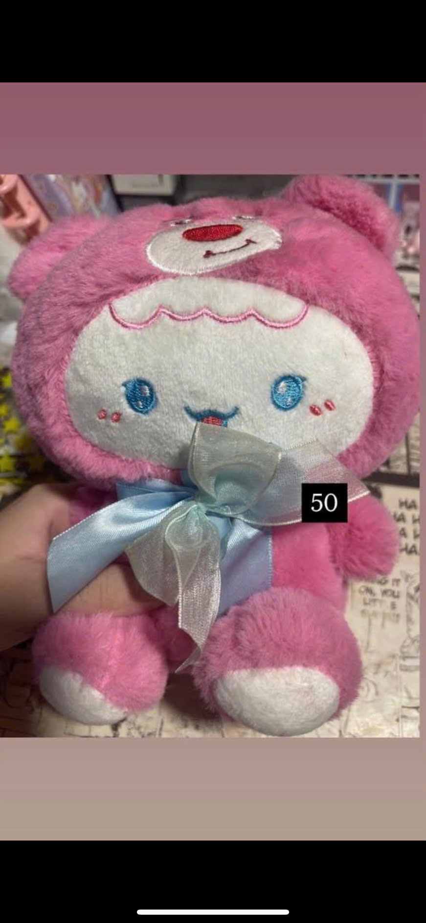 Gấu hồng nơ xanh pastel