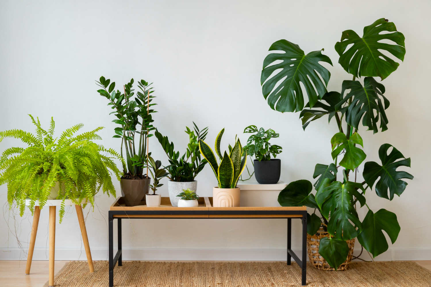 Happy customer with plants