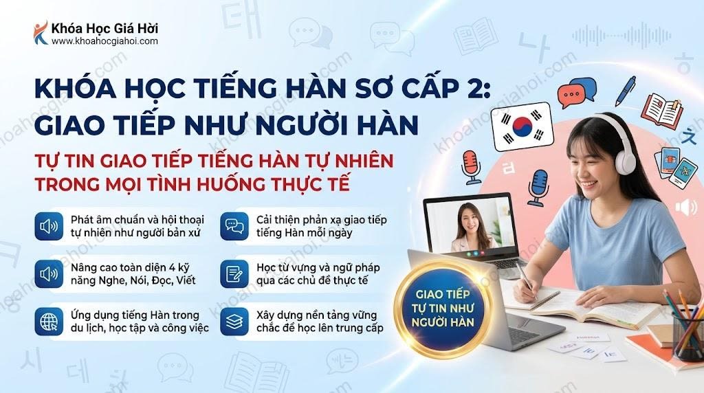 Khóa Học Tiếng Hàn Sơ Cấp 2: Giao Tiếp Như Người Hàn
