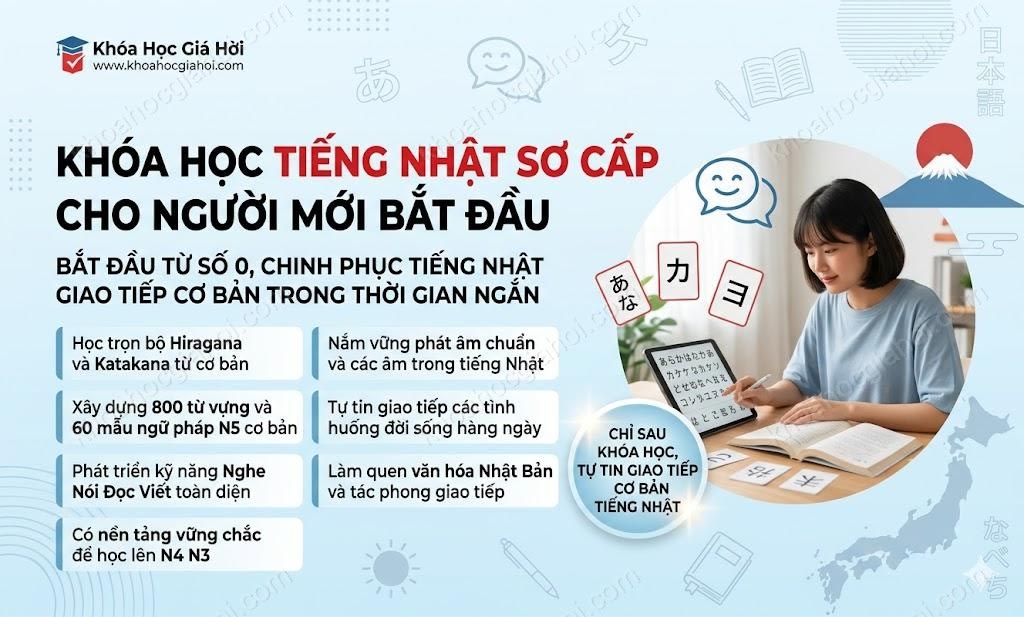 Khóa Học Tiếng Nhật Sơ Cấp Cho Người Mới Bắt Đầu