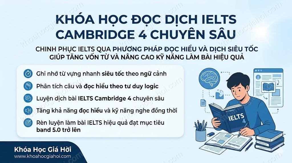 Khóa Học Đọc Dịch IELTS Cambridge 4 Chuyên Sâu