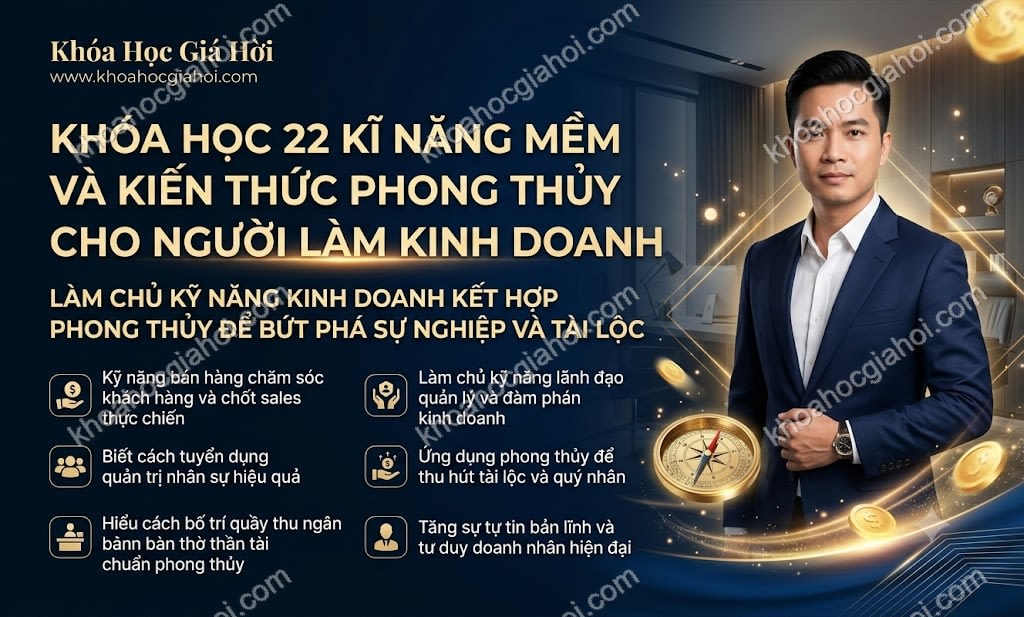 Khóa Học 22 Kĩ Năng Mềm Và Kiến Thức Phong Thủy Cho Người Làm Kinh Doanh