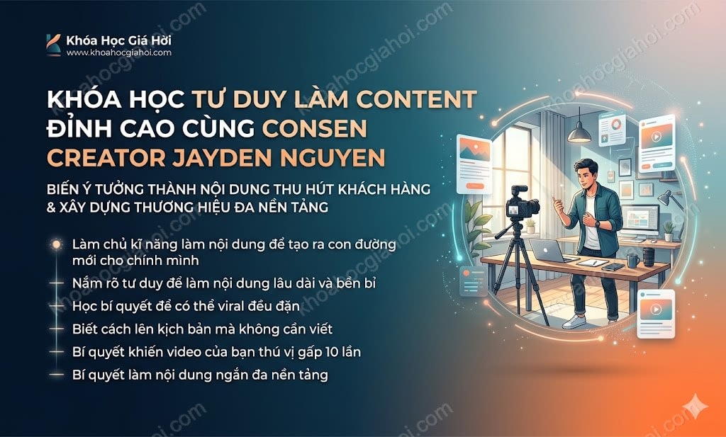 Khóa Học Tư Duy Làm Content Đỉnh Cao Cùng Consen Creator Jayden Nguyen