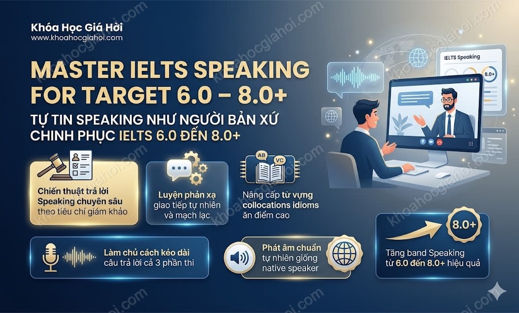 Khóa Học Master IELTS speaking for target 6.0 - 8.0+