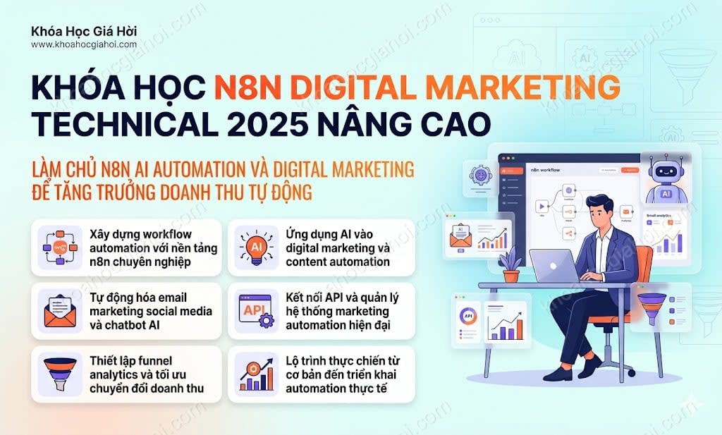 Khóa Học N8N Digital Marketing Technical 2025 Nâng Cao