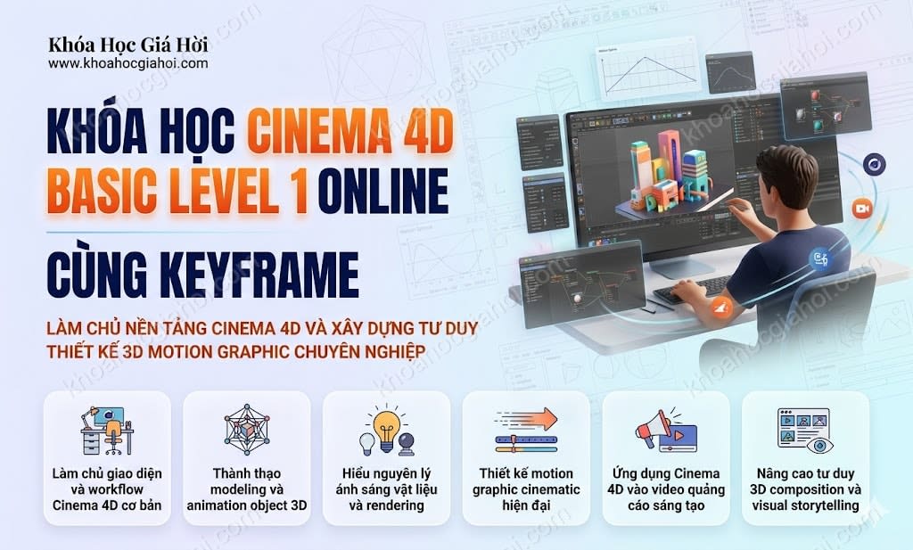 Khóa Học Cinema 4D Basic Level 1 Online Cùng Keyframe