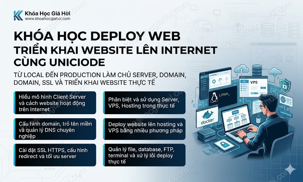 Khóa Học Deploy Web - Triển Khai Website Lên Môi Trường Internet Cùng Unicode