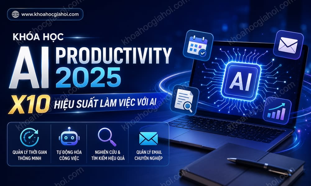 Khóa Học AI Productivity 2025 – X10 Hiệu Suất Làm Việc Với AI