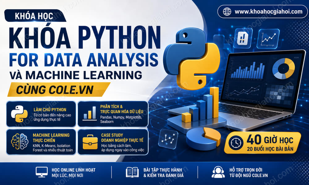 Khóa Học Khóa Python For Data Analysis & Machine Learning Cùng Cole.vn
