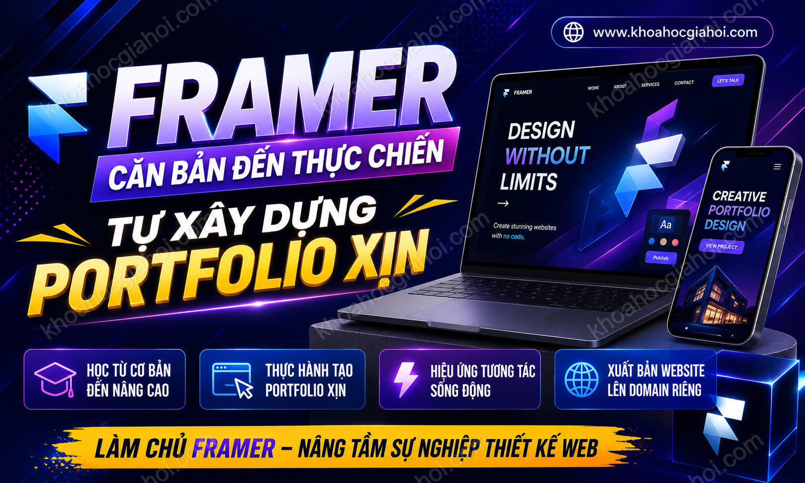 Framer Căn Bản Đến Thực Chiến, Tự Xây Dựng Portfolio Xịn