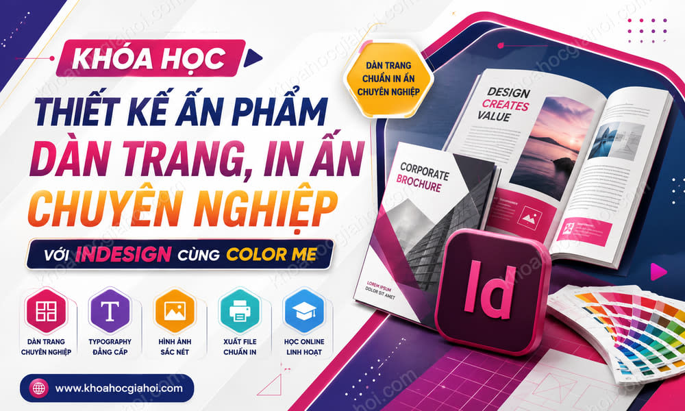 Khóa Học Thiết Kế Ấn Phẩm Dàn Trang, In Ấn Chuyên Nghiệp Với Indesign Cùng Color Me