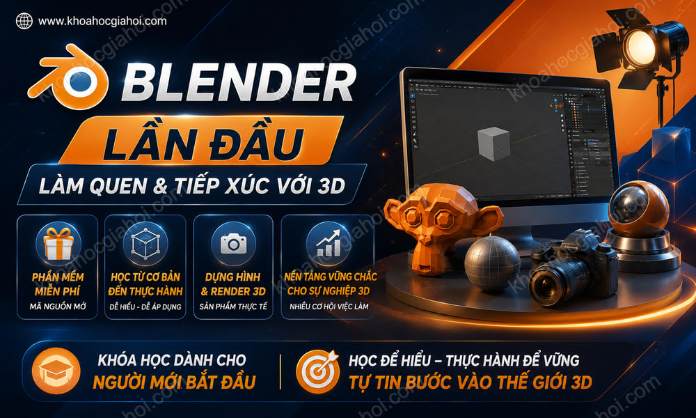 Khóa Học Blender - Lần Đầu Làm Quen & Tiếp Xúc Với 3D