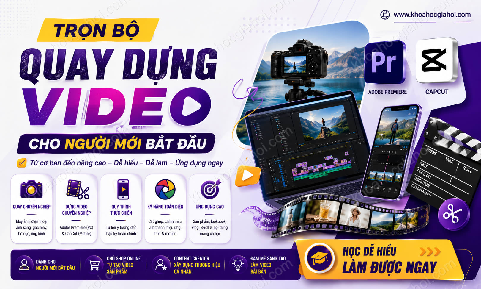Trọn Bộ Quay Dựng Video Cho Người Mới Bắt Đầu