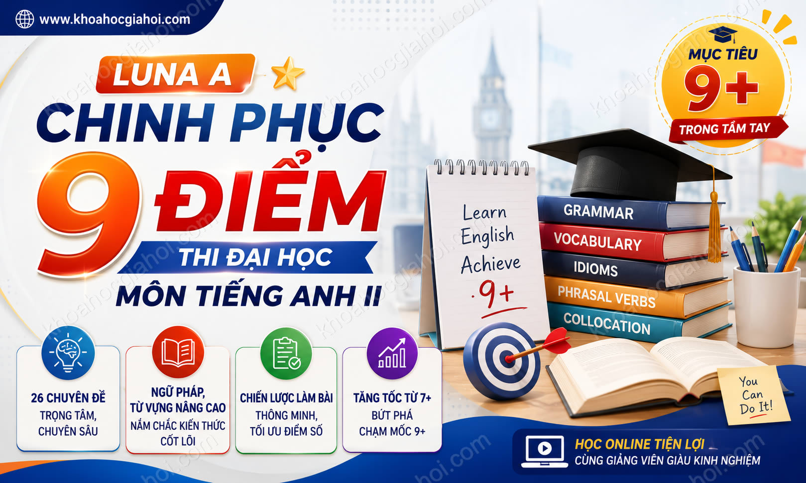 Khóa Học Luna A: Chinh Phục 9 Điểm Thi Đại Học Môn Tiếng Anh II