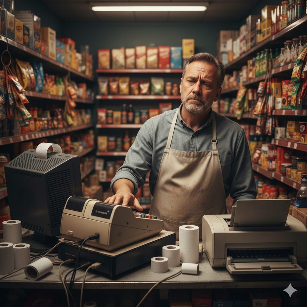 Hardware POS system with computer and peripherals