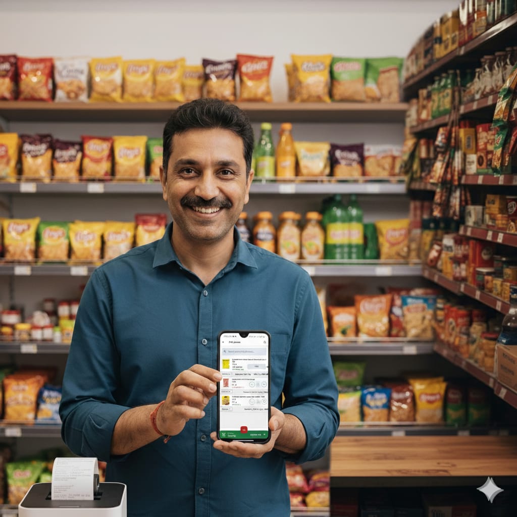 Person using smartphone for business billing