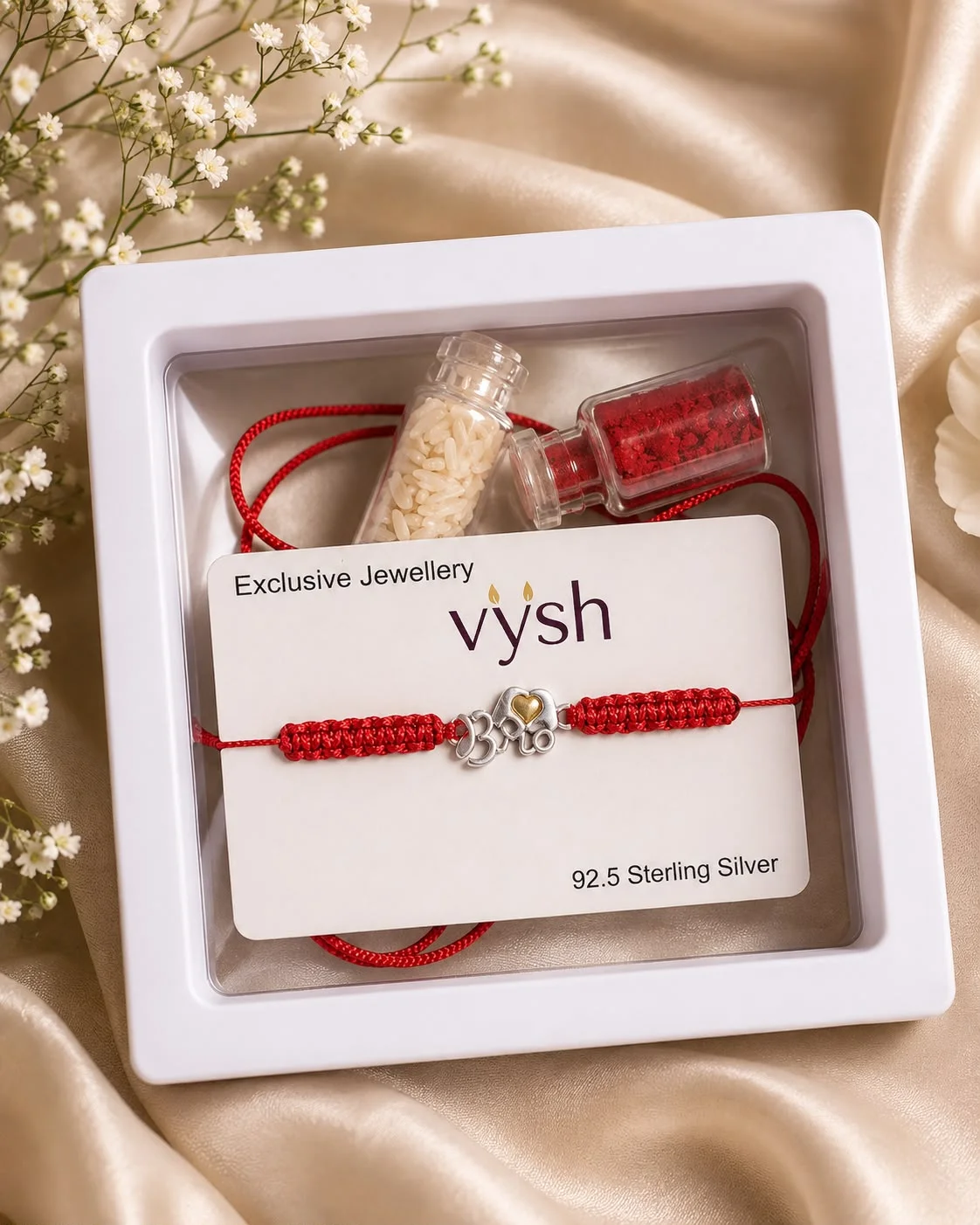 Silver Bro Heart Rakhi