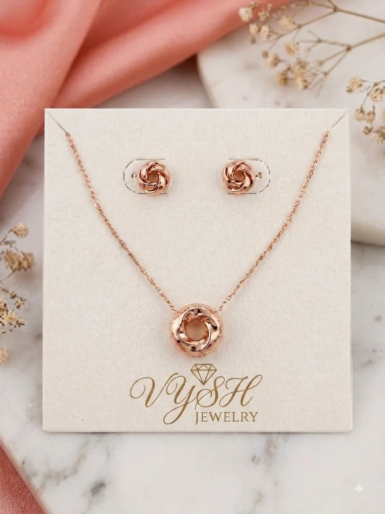 Eternal Knot Rose‑Gold Set