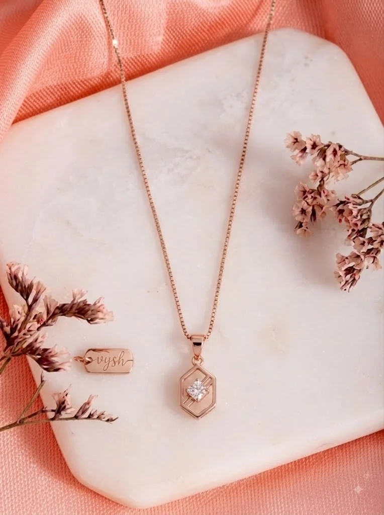 Rose Radiance Silver Necklace