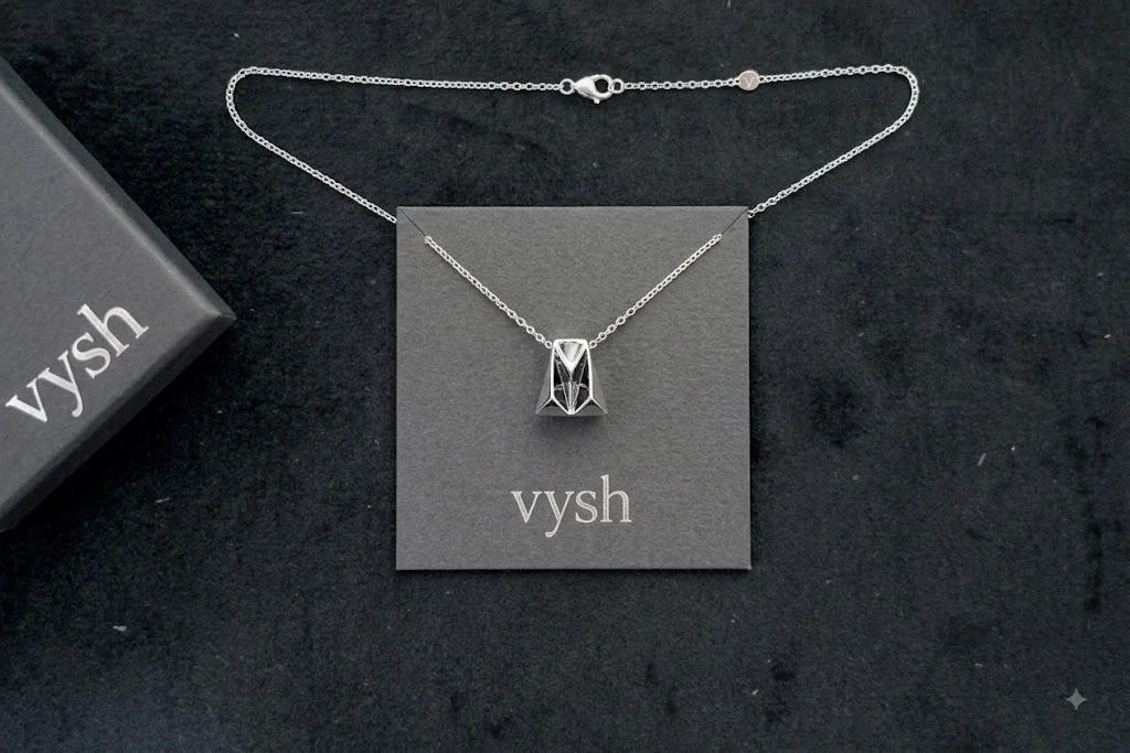 Geo Shine Silver Necklace