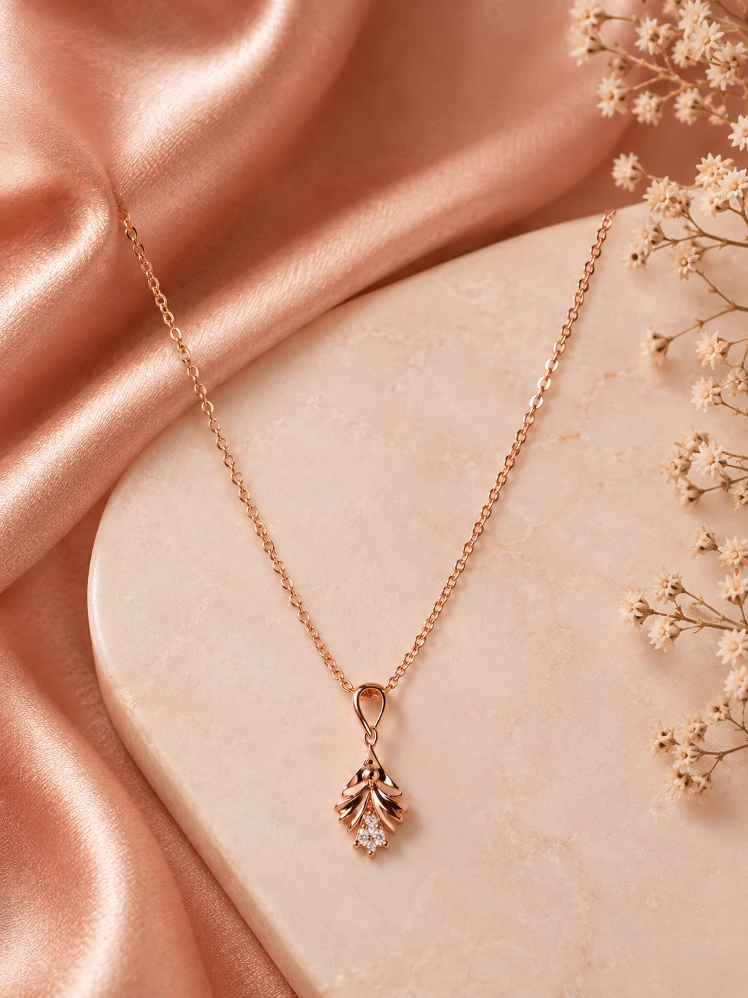 Rose Bloom Silver Necklace