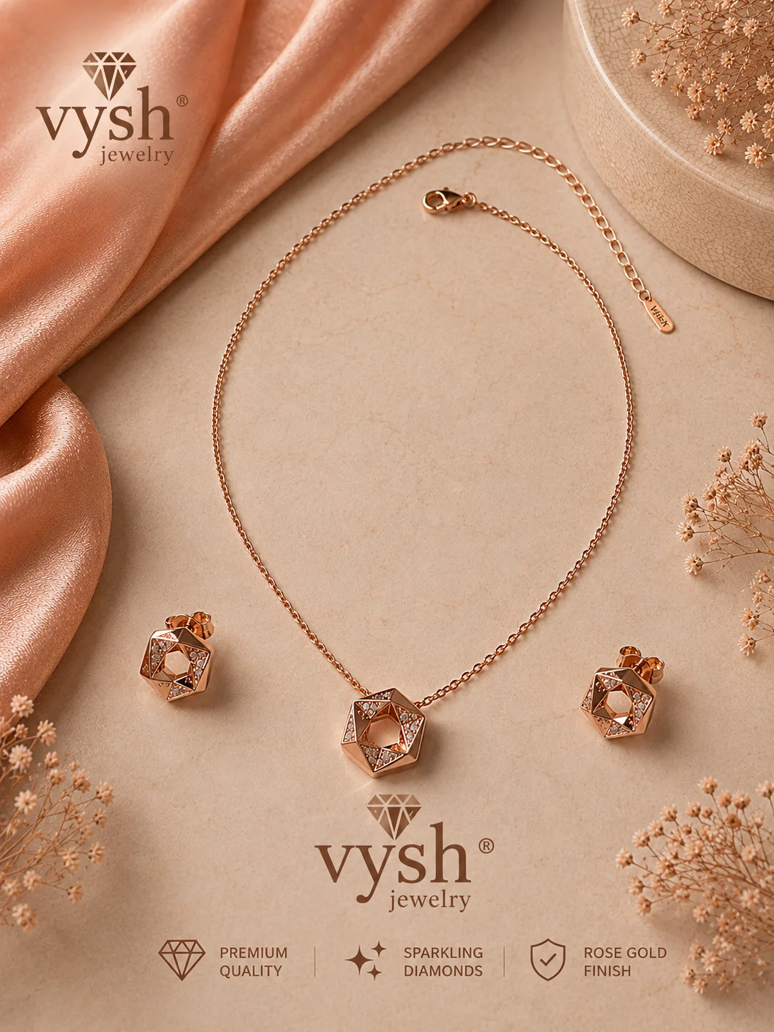 Geometric Sparkle Rose Set