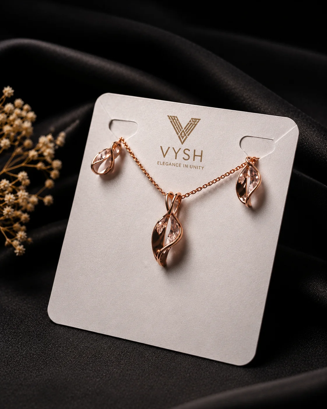 Elegance in Unity Rose Gold Necklace Set