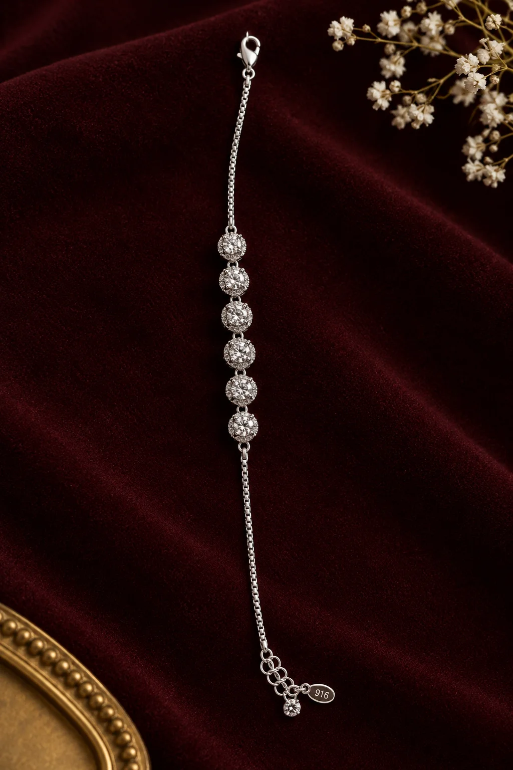 The Celestial Seven-Halo Silver Bracelet