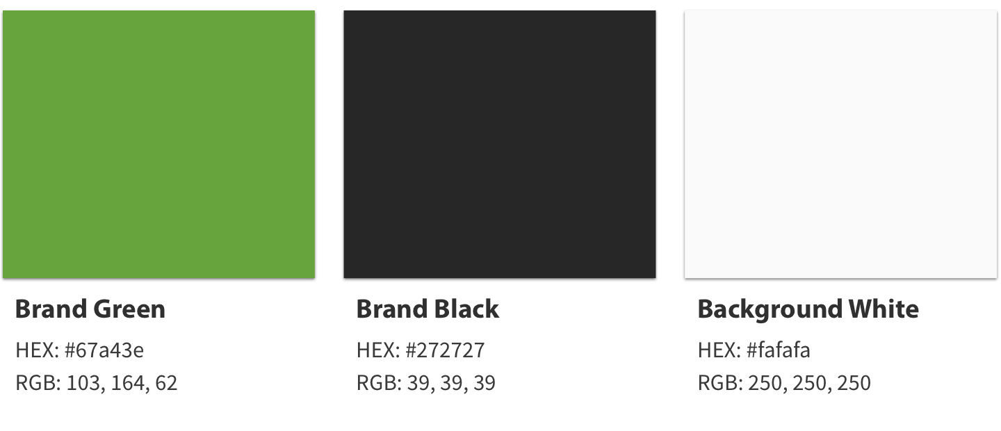 Style Guide Brand Colors