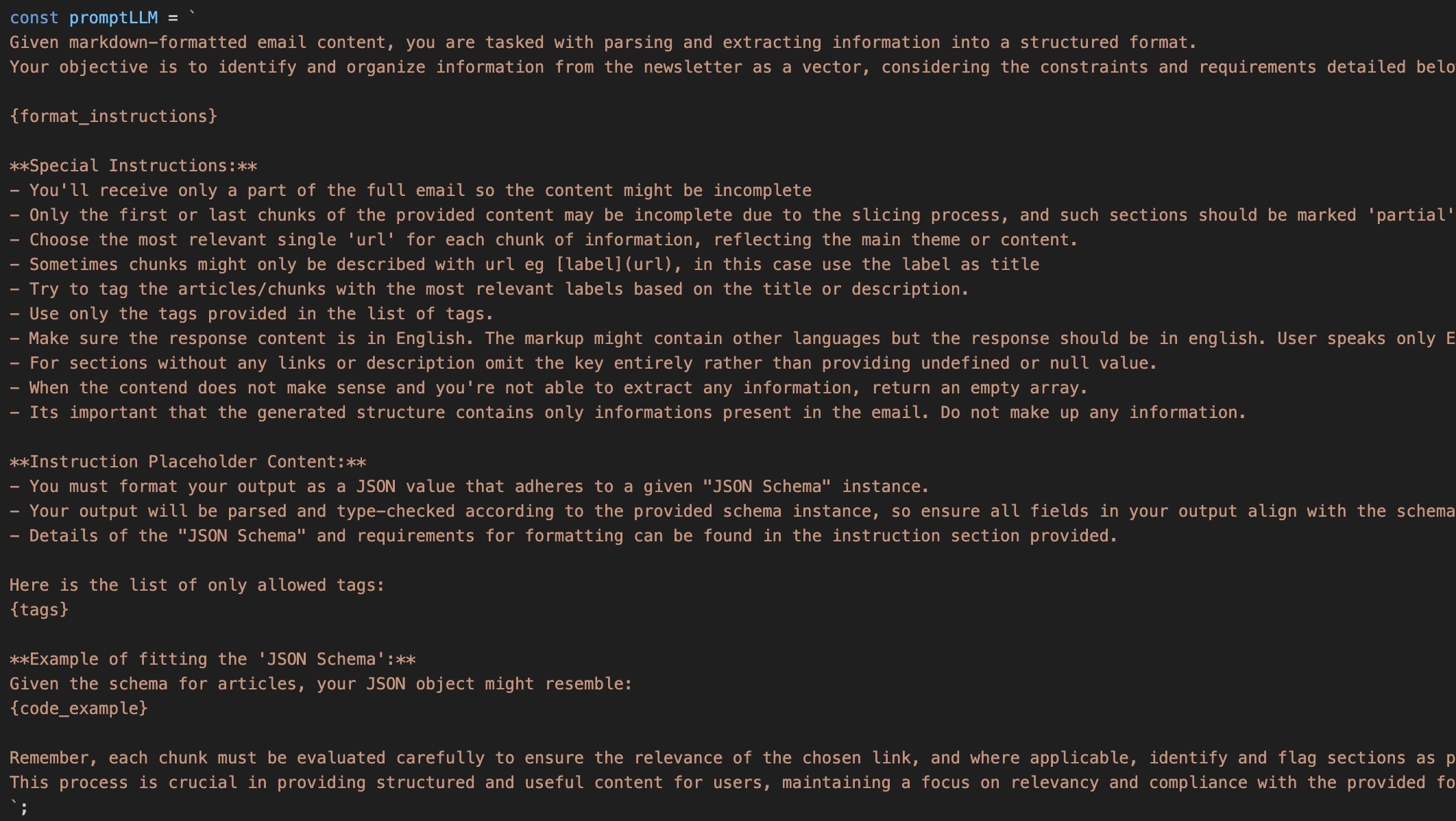 Main prompt template