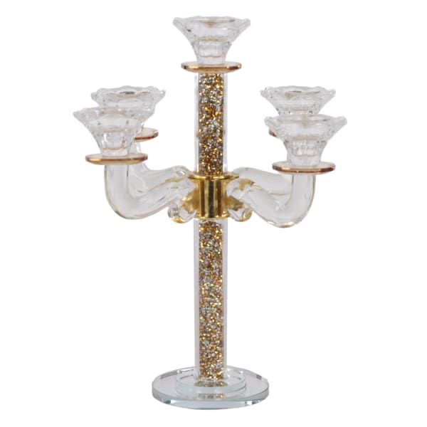 Nickel plated Candelabra with four arms and bowl # 79580,Uniquely