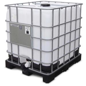 Original ibc 1000 liter mit un zulassung auf kunststoffpalette mit kugelhahn und entgasungsventil im deckel 206d 1592339985
