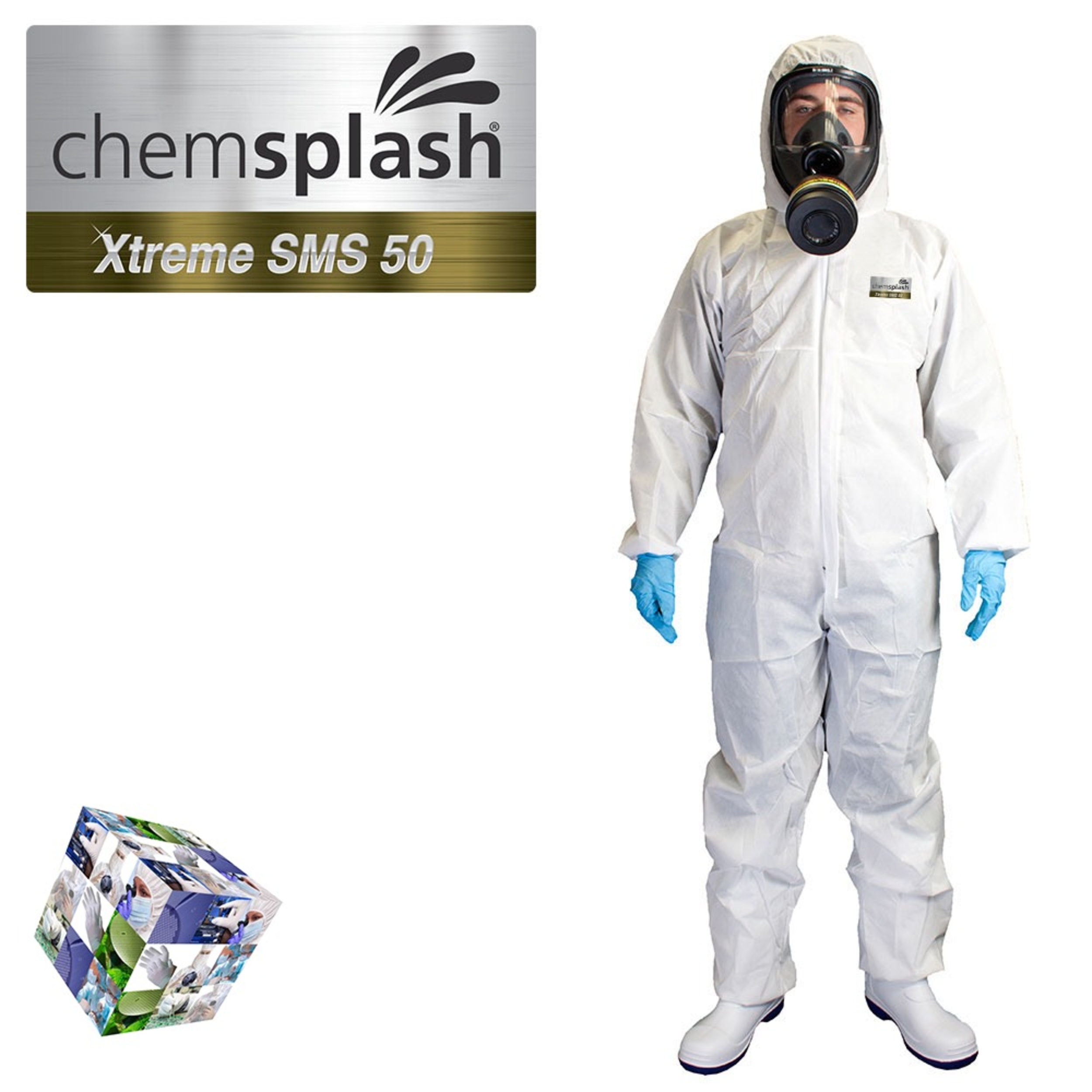 Chemsplash® Xtreme 50 SMS Coverall, White, Type 5/6 (Protection