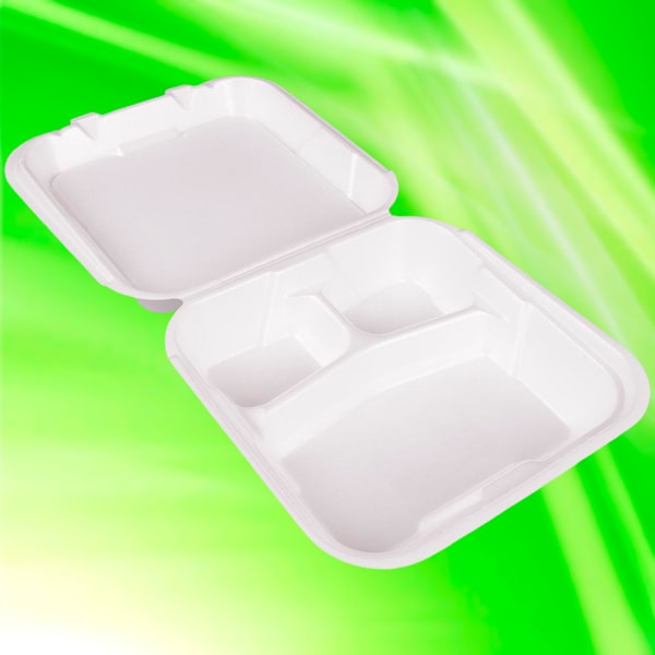 Styrofoam Take Out Meal Containers with 3 Compartments