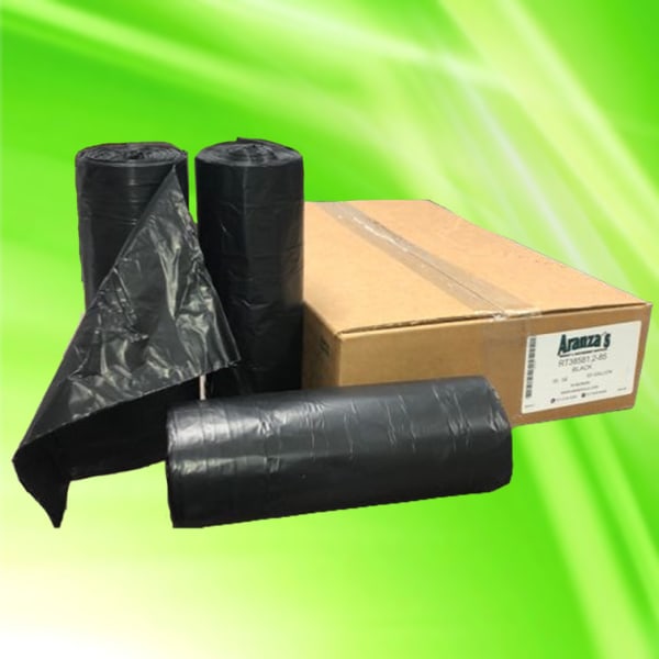 TRASH BAG 60 GALLON ARANZAS BLACK CAN LINER - 100/CASE (BOLSA DE BASURA) (Bulk  Trash Bags) - Aranzas LLC