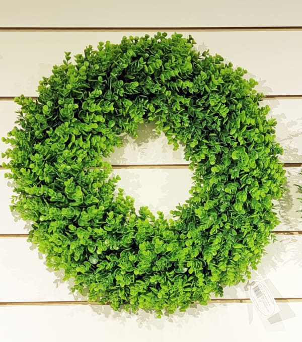 Artificial Eucalyptus Wreath With UV Protection 24" Green (Greenery