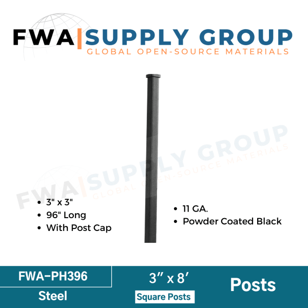 3" x 8' Square Post, 11Ga (Steel Fence Posts)