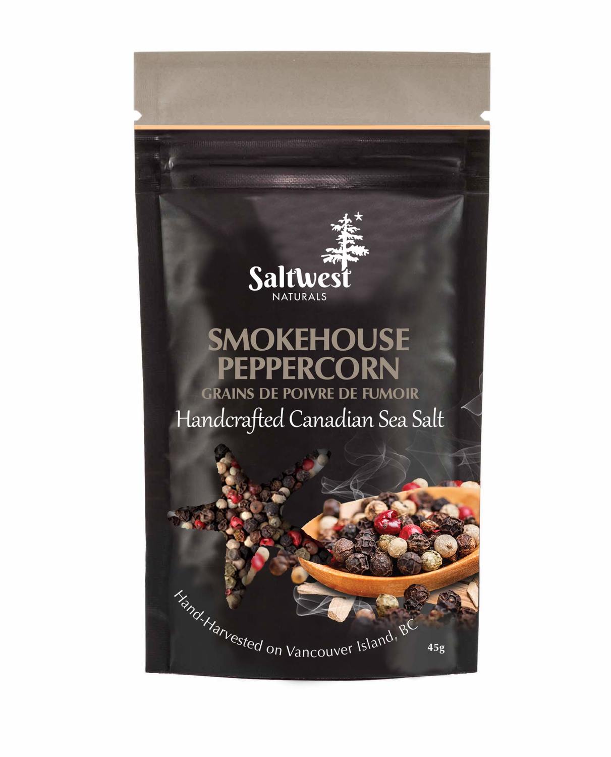 Case of 10 Smokehouse Peppercorn 45g (FOOD SALTS CASES) Saltwest