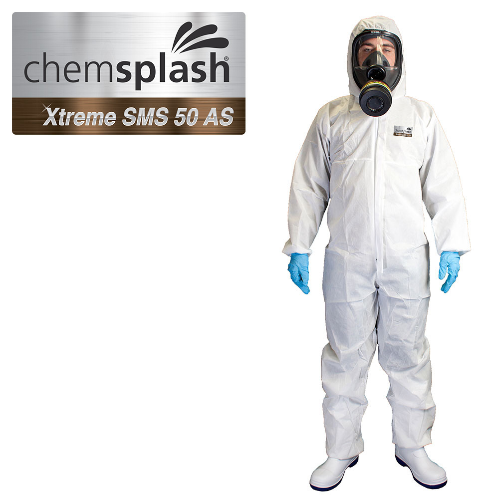 The Chemical Hut Pack of 5 Type 5//6 Disposable Paper Overall Coverall Protectors Medium