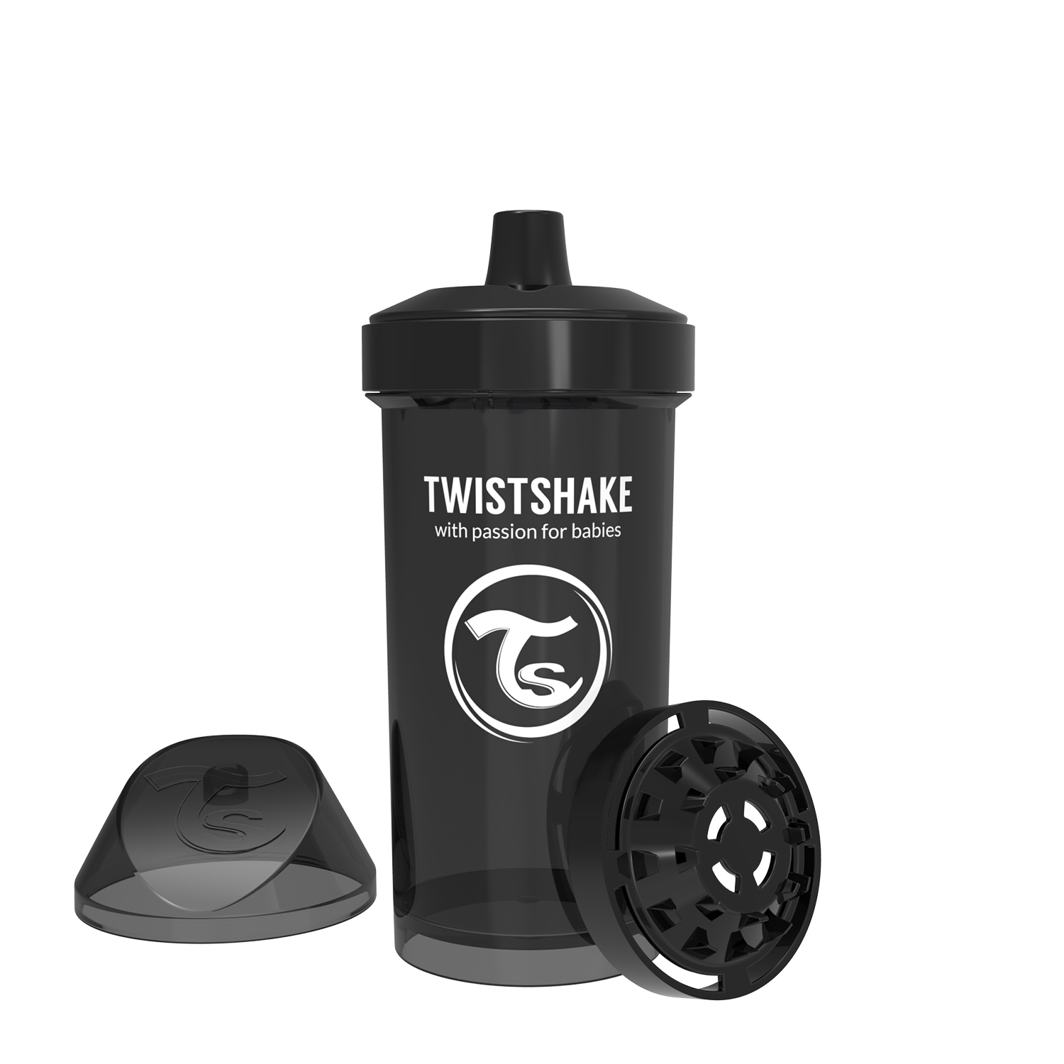 Vaso con bombilla Twistshake Straw Cup 360 ml gris pastel - Twistshake