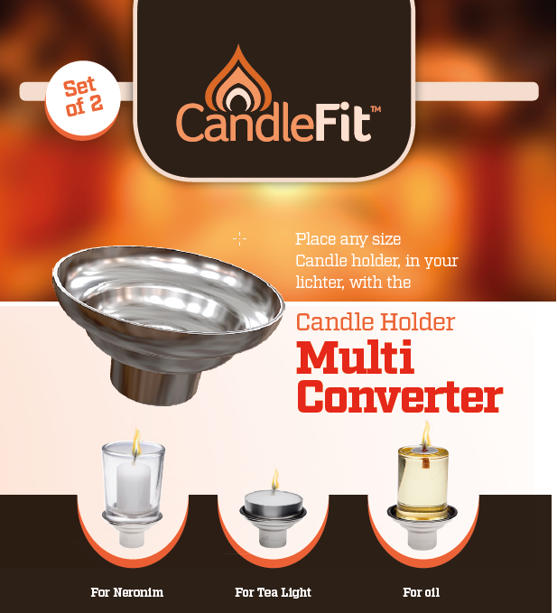 "Candlefit" Candle Holder Multi Converter Set of 2 (Candlesticks) A&M