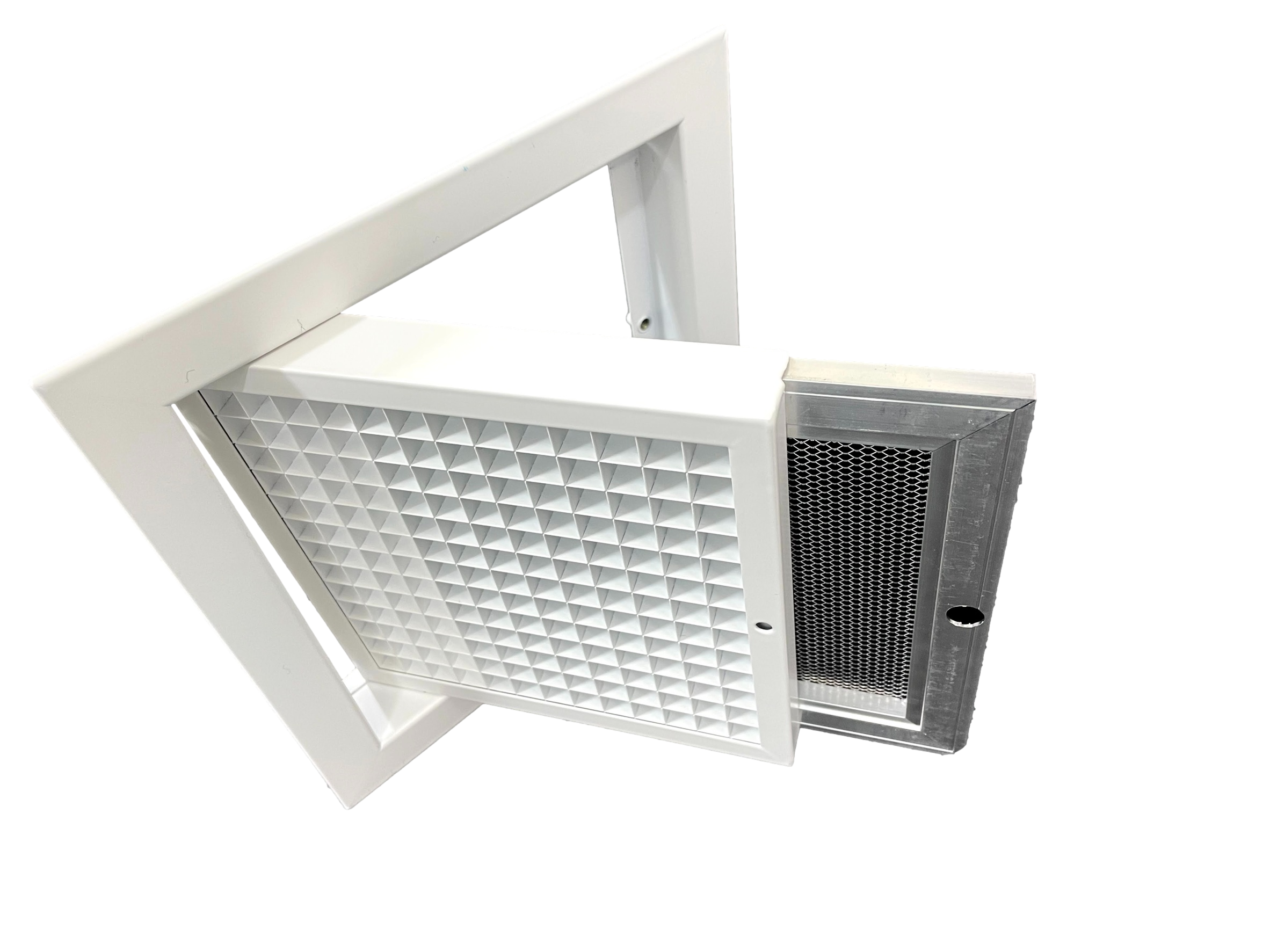 Grease Filtered Eggcrate Grille Hinged 200x200 (Filtered Eggcrates
