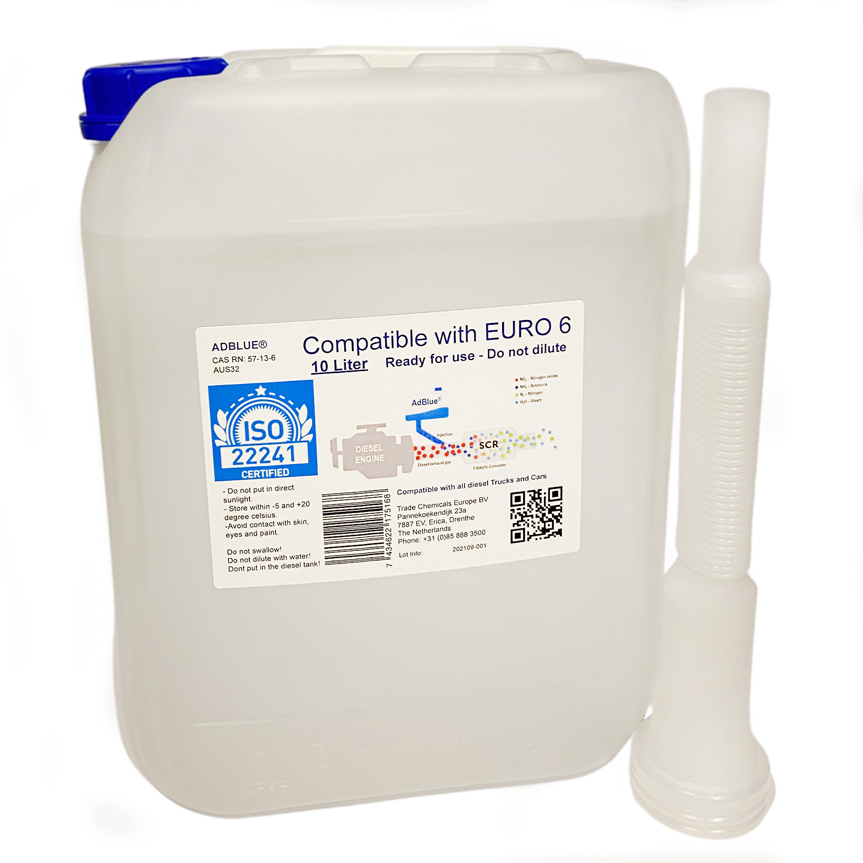 ADBLUE® 10 Liter (INCLUDING SPOUT) For all car brands (ADBLUE®) - Trade  Chemicals Europe BV