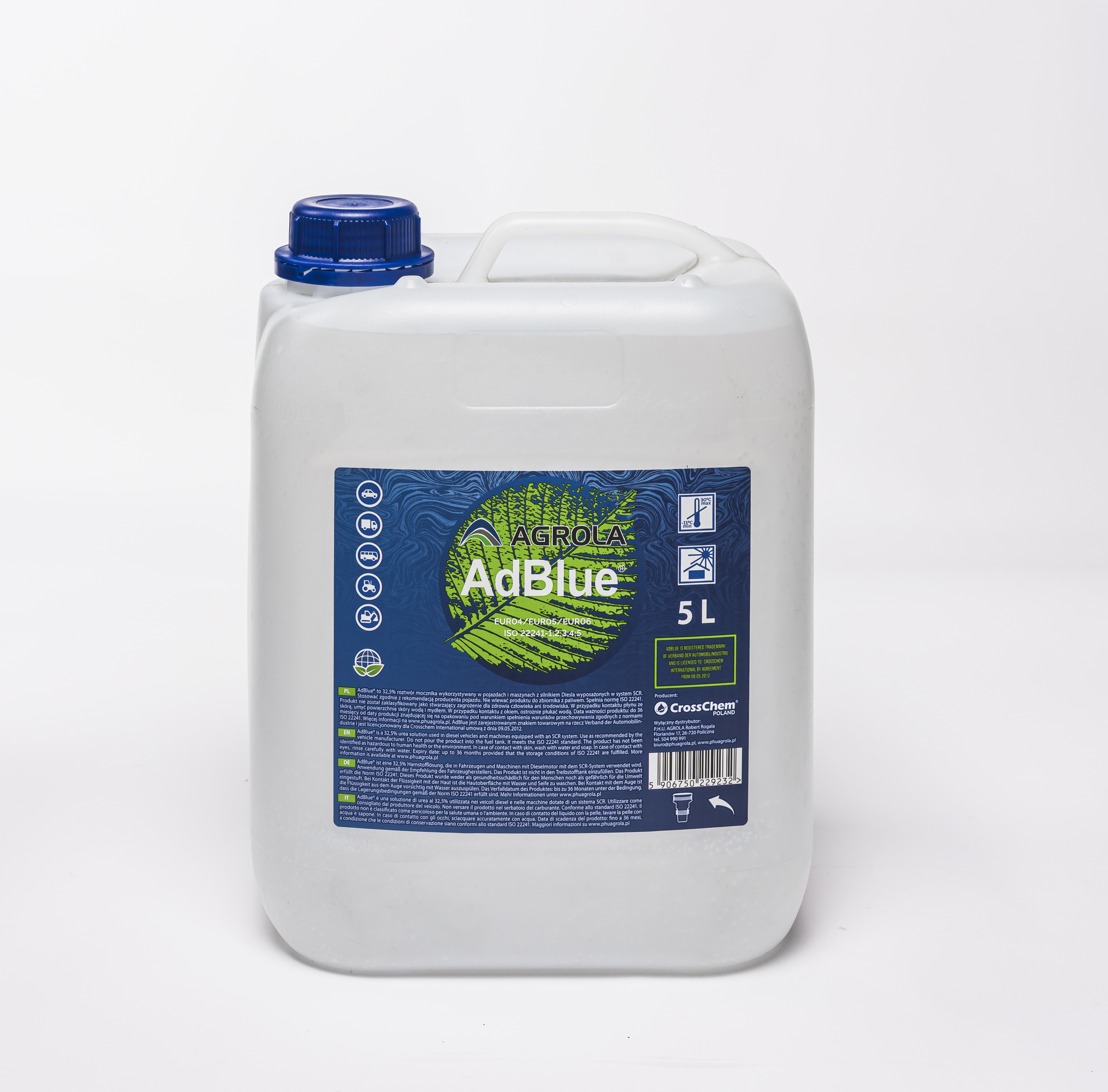 ADBLUE® - For all car brands - INCLUDING Free Pouring Spout - AUS32 - 5  Liter - EURO 5/6 - AGROLA (ADBLUE®) - Trade Chemicals Europe BV