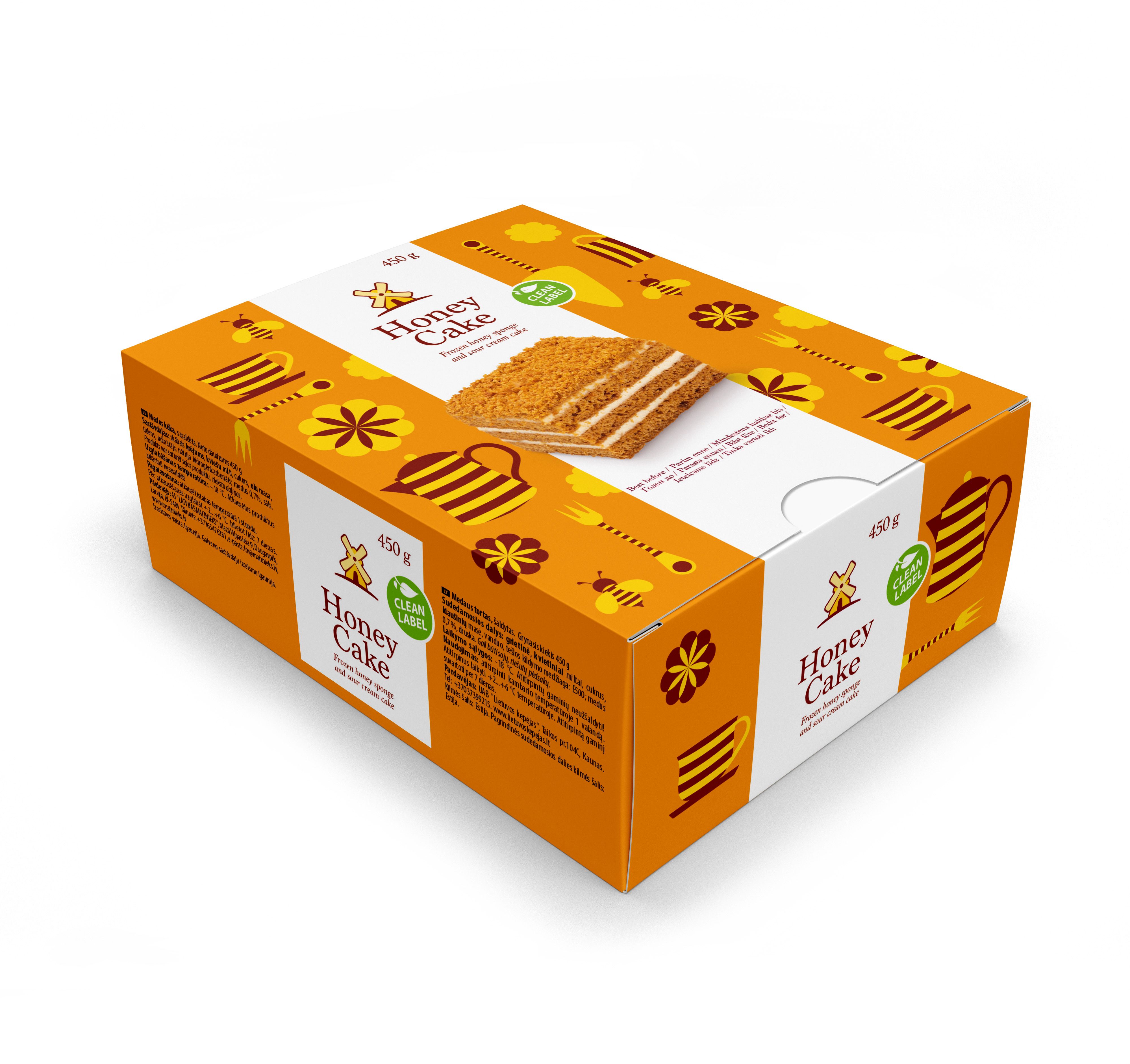 Honey cake 450g x 8 (Frozen cakes) - Eesti Pagar AS