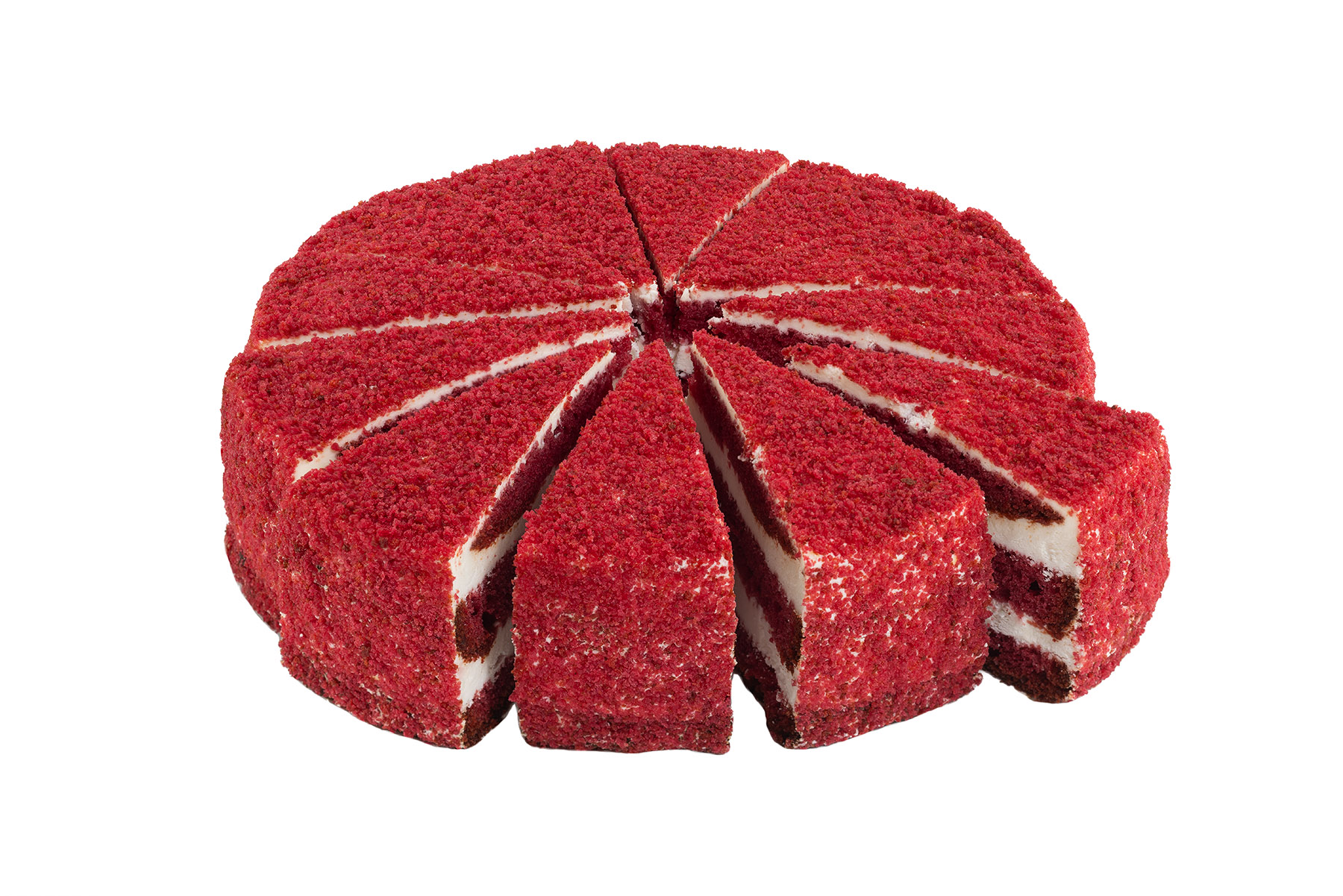 Red velvet kage 1400g / 12 skv. x 4 (Lagkager) - Danish Group ApS