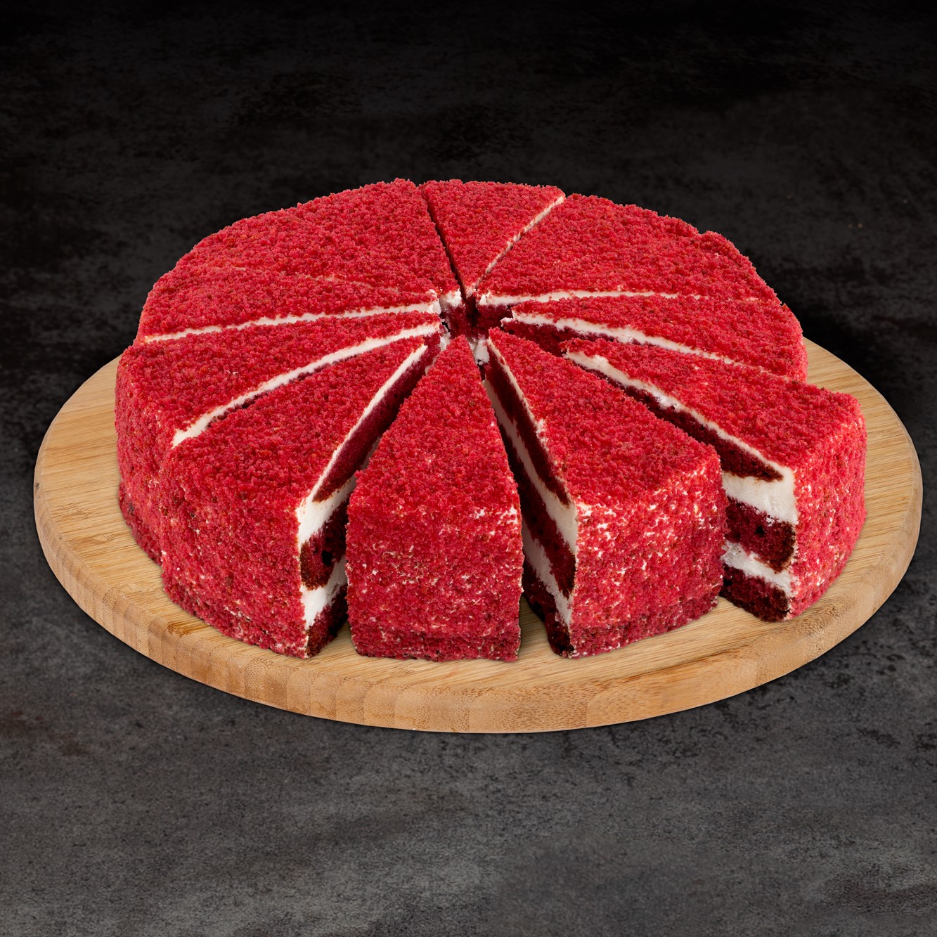 Red velvet kage 1400g / 12 skv. x 4 (Lagkager) - Danish Group ApS