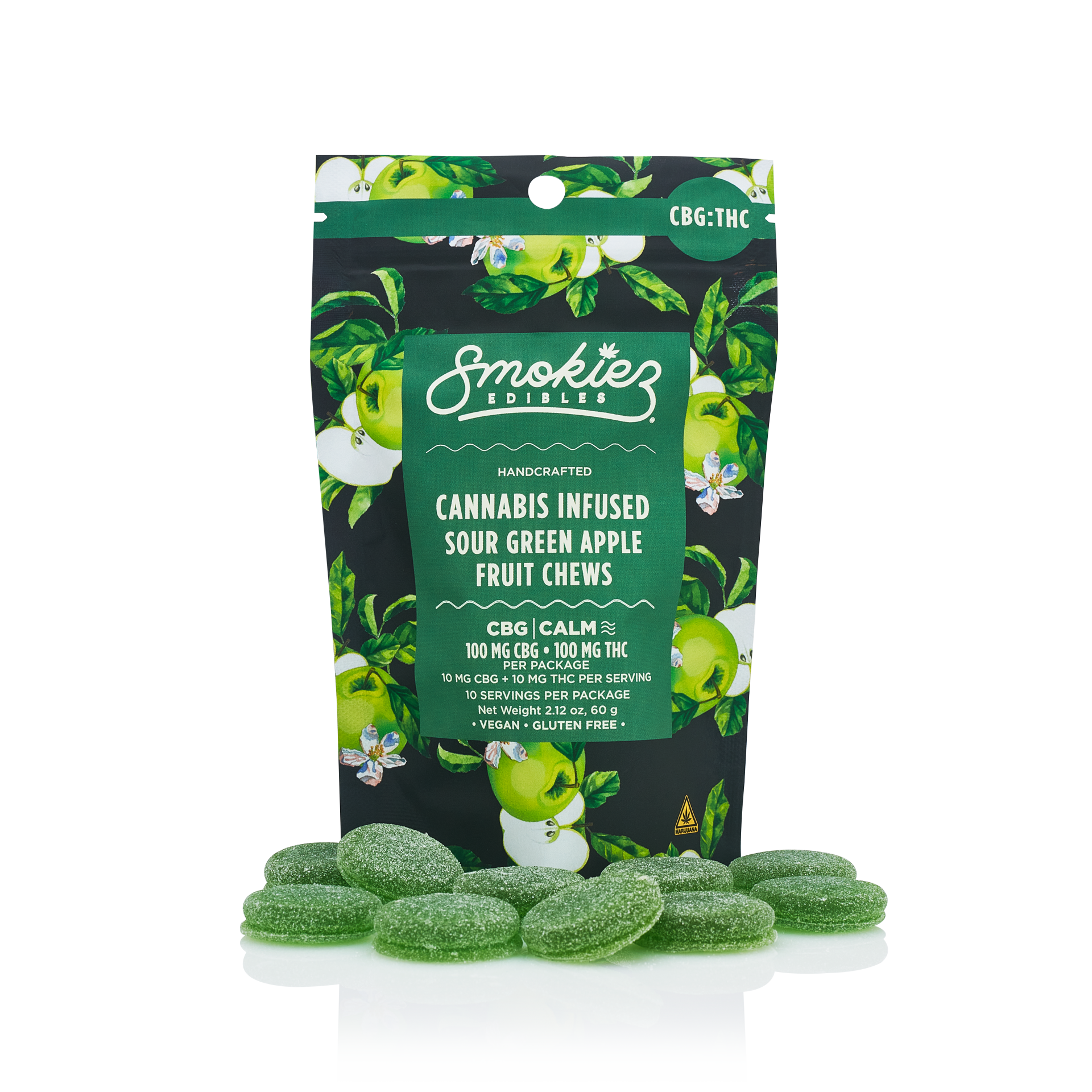 Sour Green Apple CBG:THC 1:1 Chews
