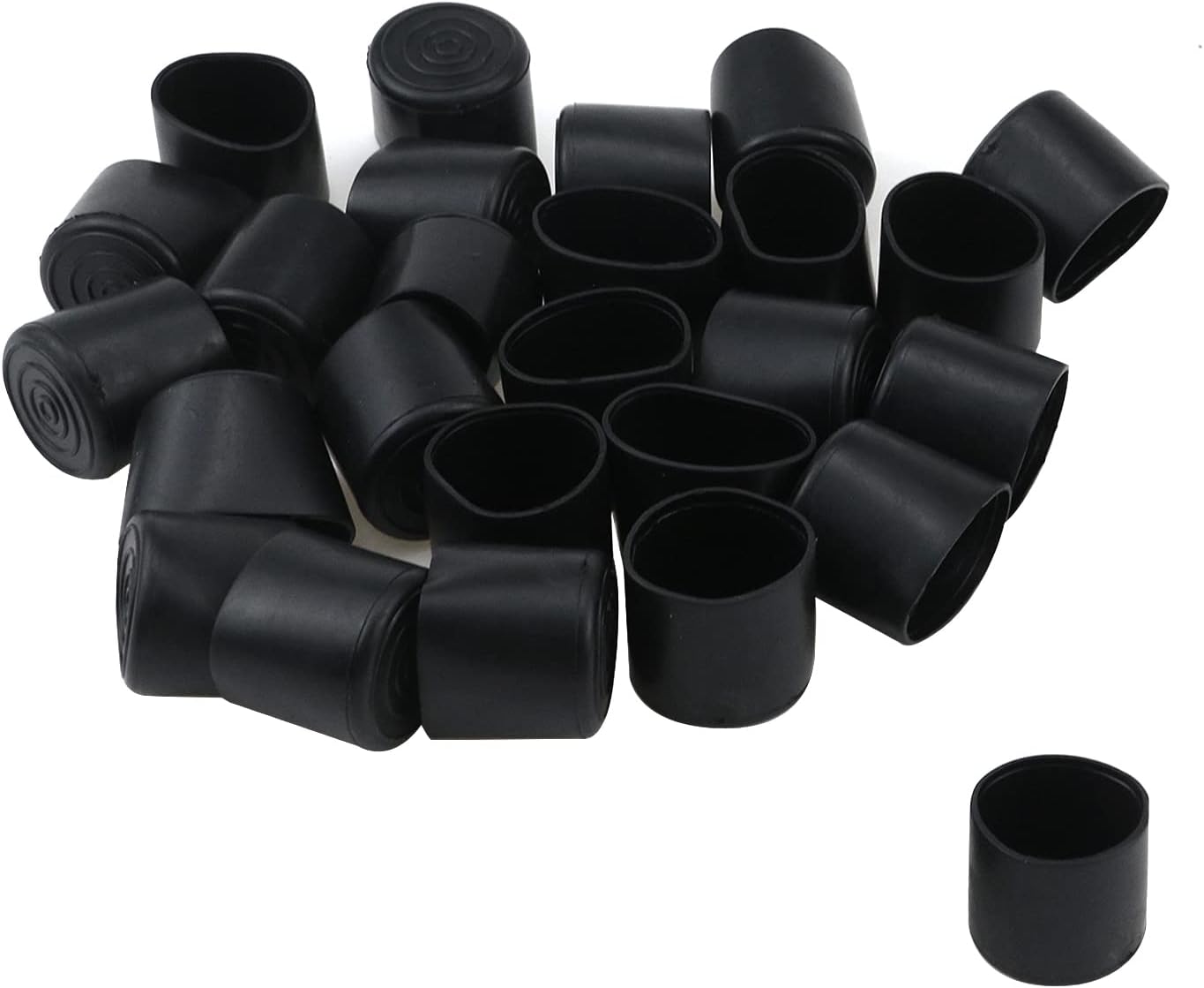 Furniture Foot Table Chair Leg End Cap Cover Tip Protectors Black,1-Inches  P/N 393840 Round Shape PVC Rubber Covers